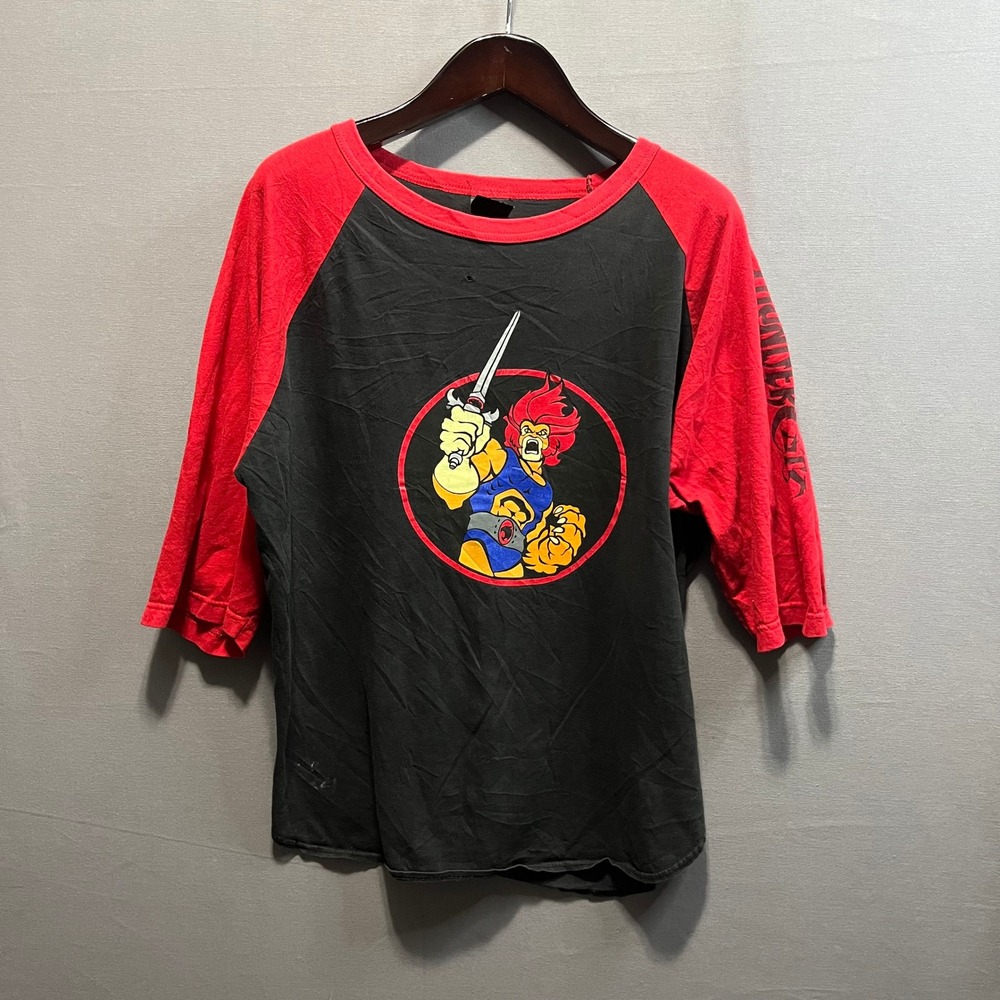 Vintage 2002 Changes ThunderCats Raglan Tee XL Red Black Y2K Lion-O Shirt